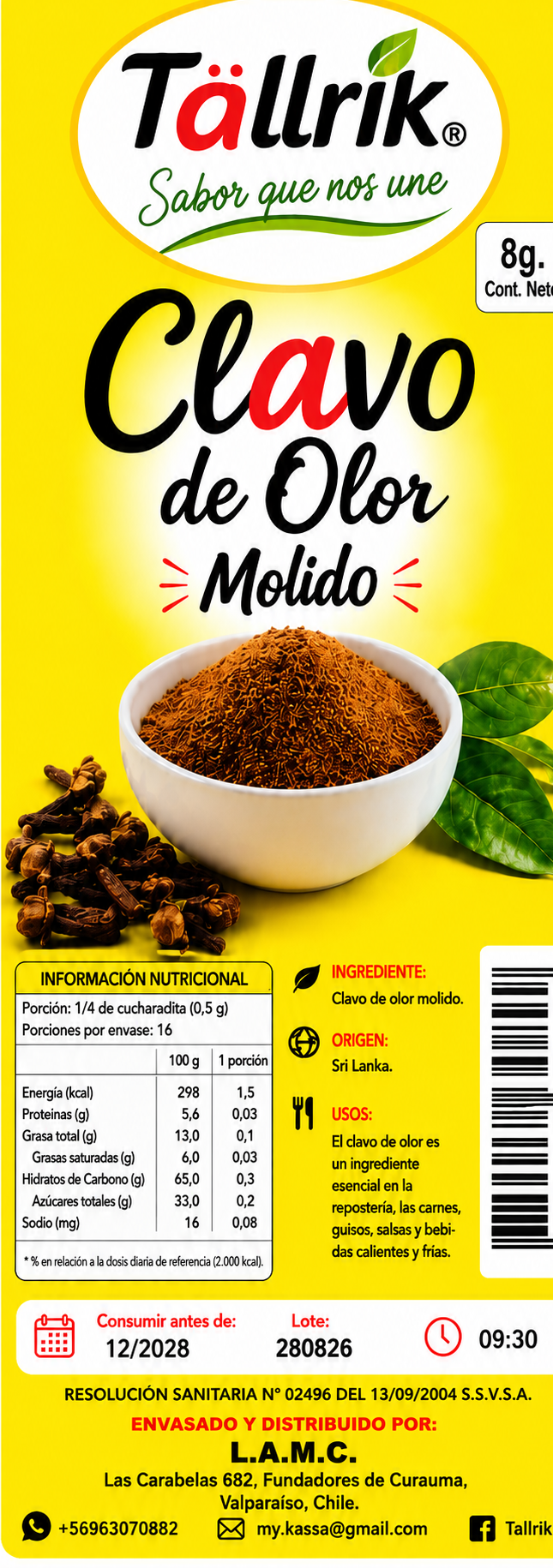 Etiqueta de Clavo molido Tallrik